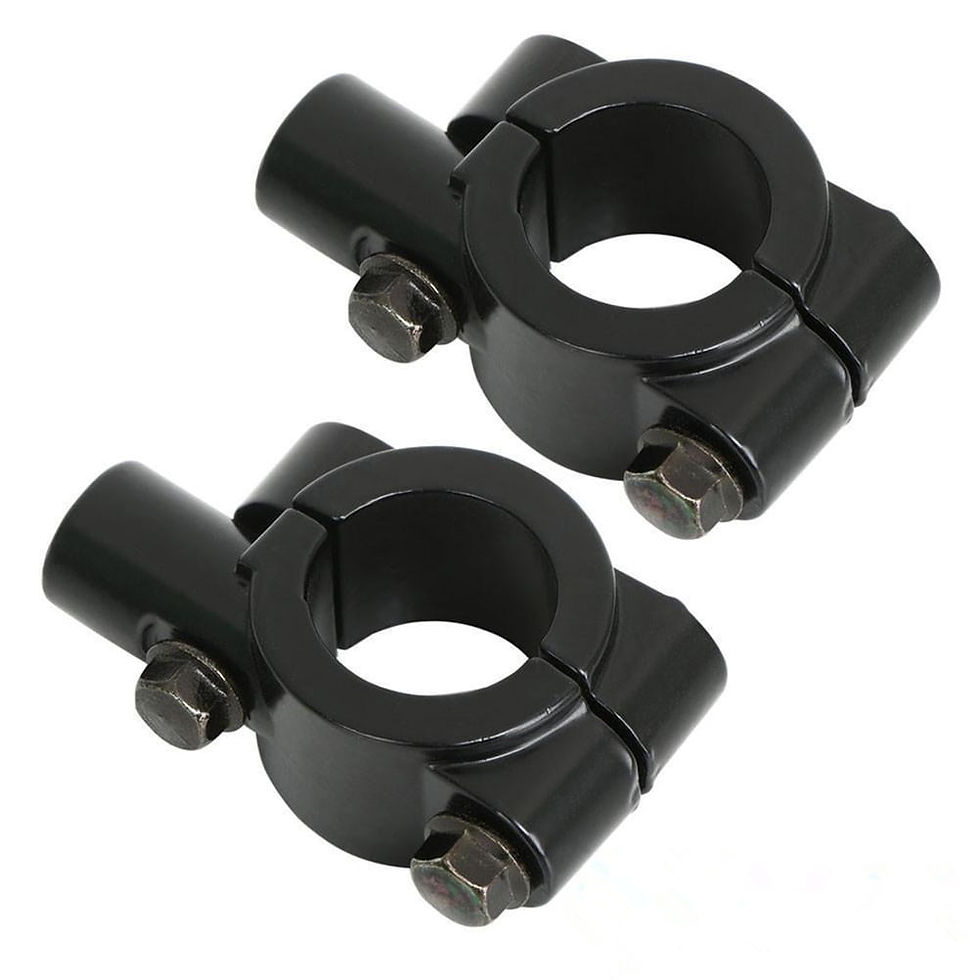 2pcs Motorcycle Handlebar Mirror Mount 10mm 7/8" Black Aluminum Clamp
