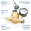 Thumbnail: Camco RV Adjustable Brass Water Pressure Regulator - 45-PSI Factory Pre-set..