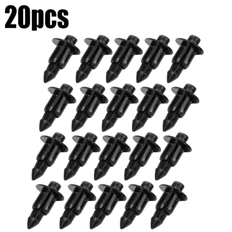 Thumbnail: Motorcycle Plastic Rivet Fasteners Car Bumper Fender Black Screw Snap Decorative