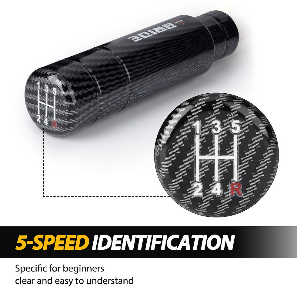 Thumbnail: 5 Speed Universal Carbon Fiber Style Gear Shift Knob 8MM 10MM 12MM Manual Transm