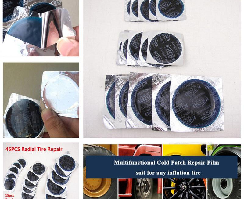 Thumbnail: 45PCS Car Auto Round Rubber Bicycle Tire Patch Cycle Repair Tools Cycling Bike T