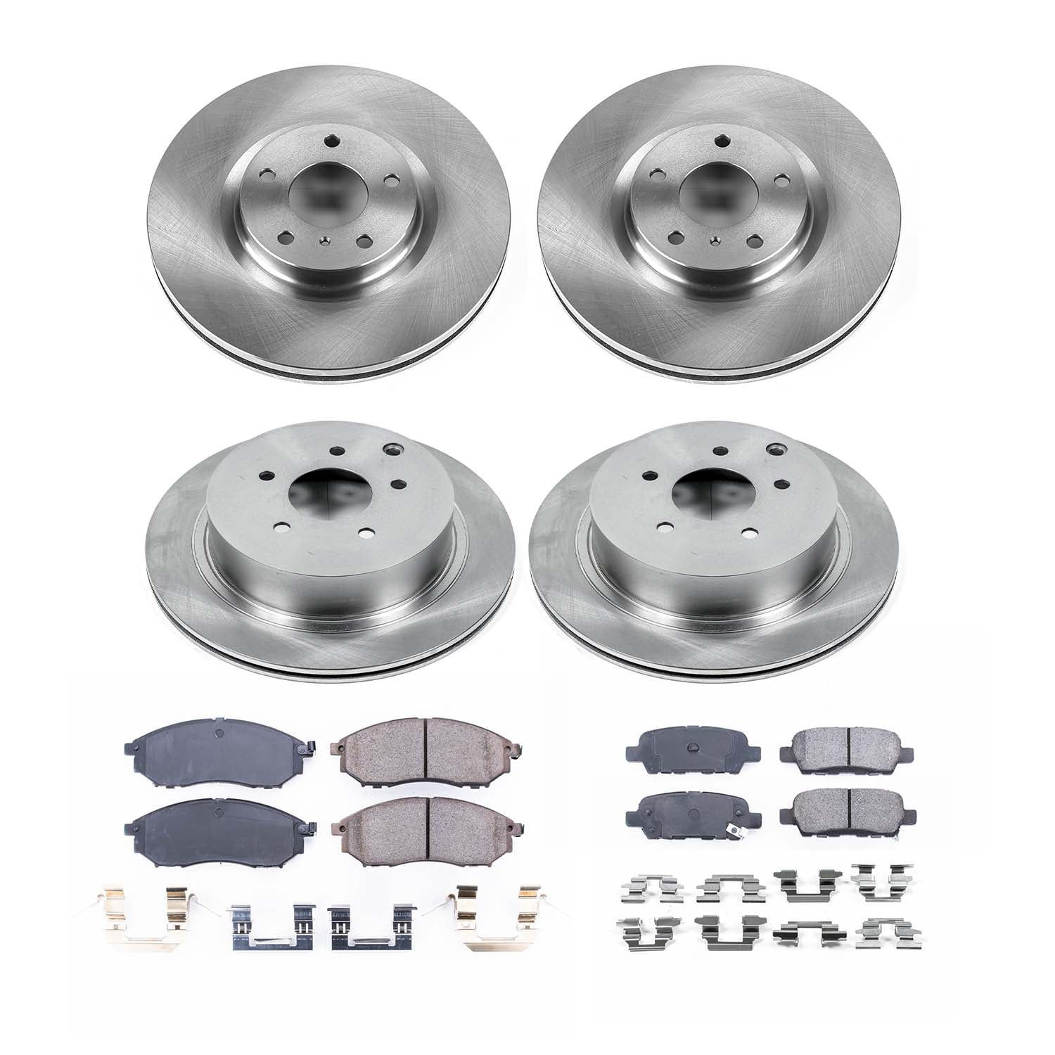 Ultimate Brakes Front and Rear Ceramic Brake Pad and Rotor Kit with Hardwar..
