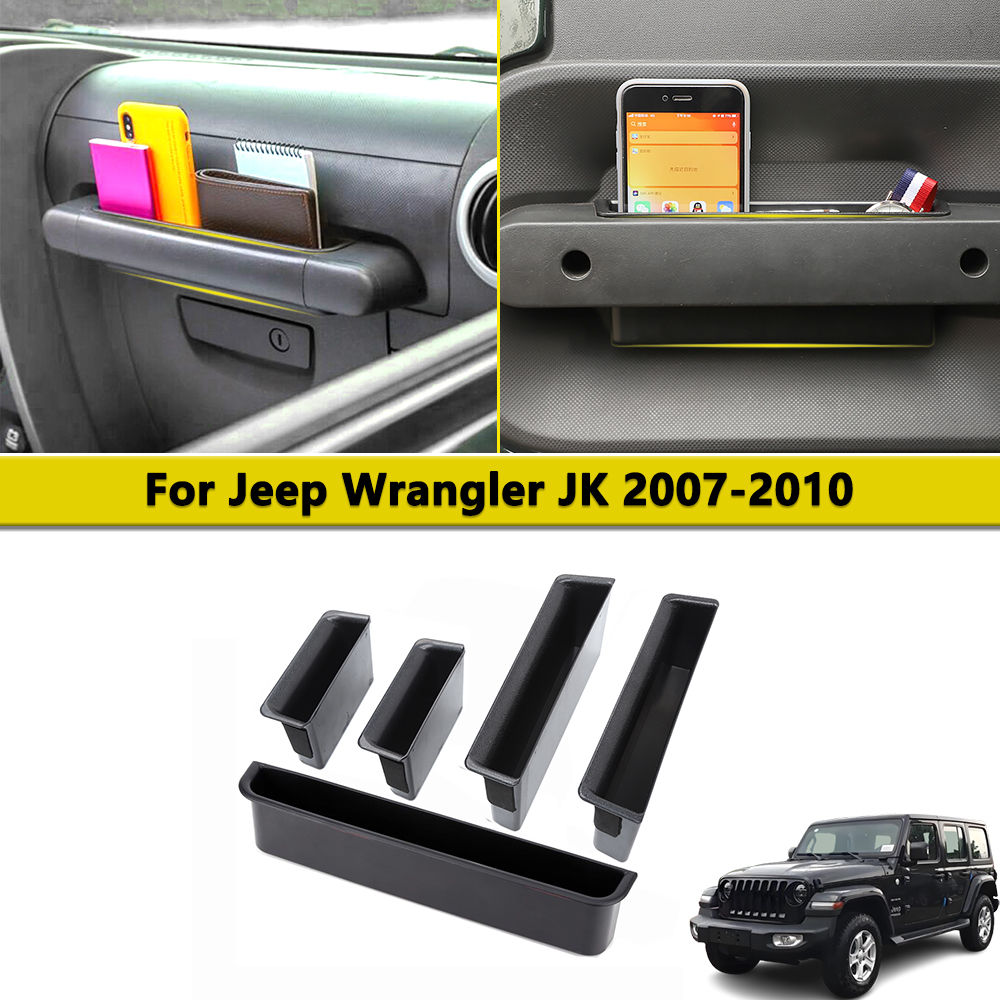 Front Passenger Grab Tray Organizer Door Handle Inserts Storage Box For Jeep Wra
