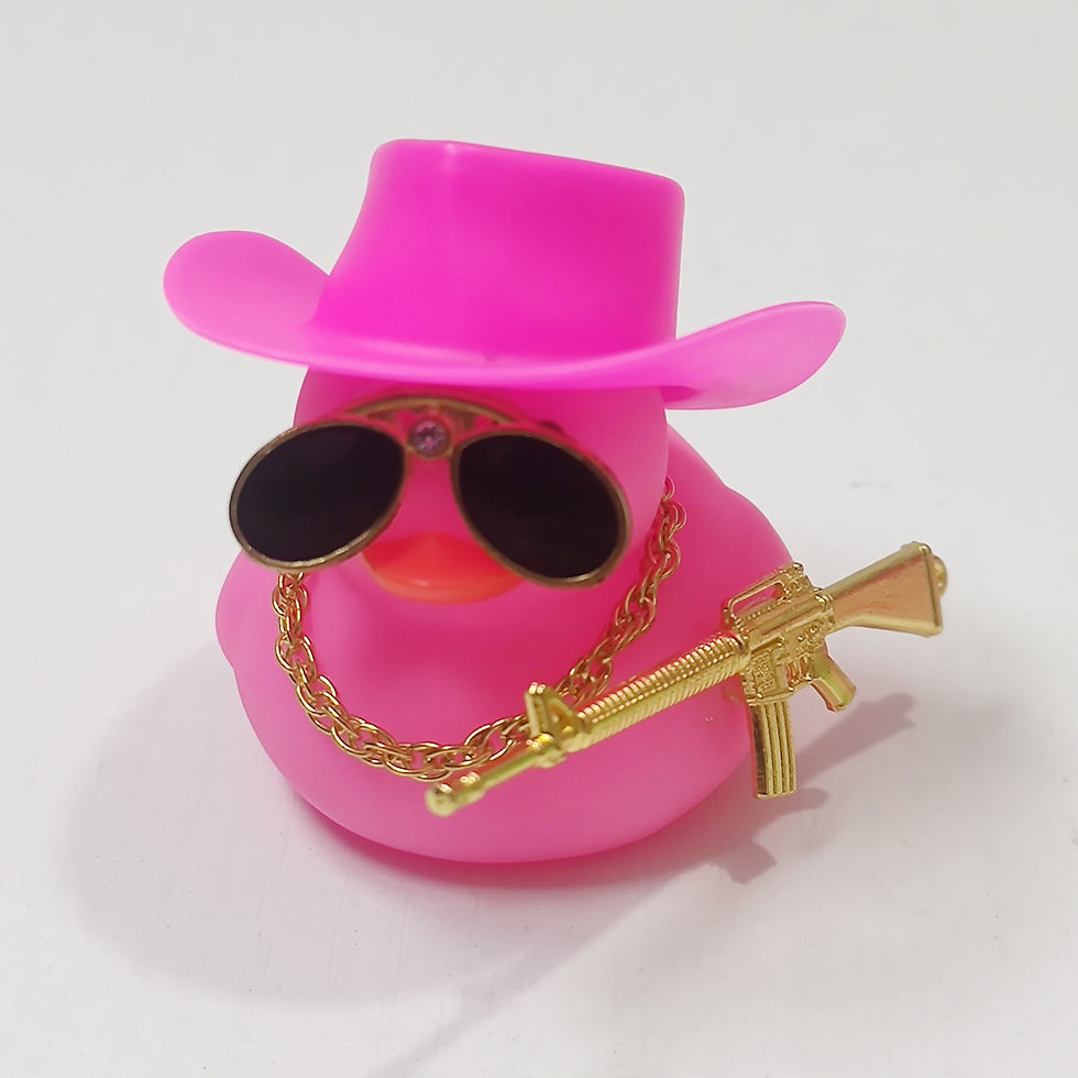 Thumbnail: Rubber Duck for Car Dashboard, Cowboy Hat Duck Car Dashboard Decoration Necklace