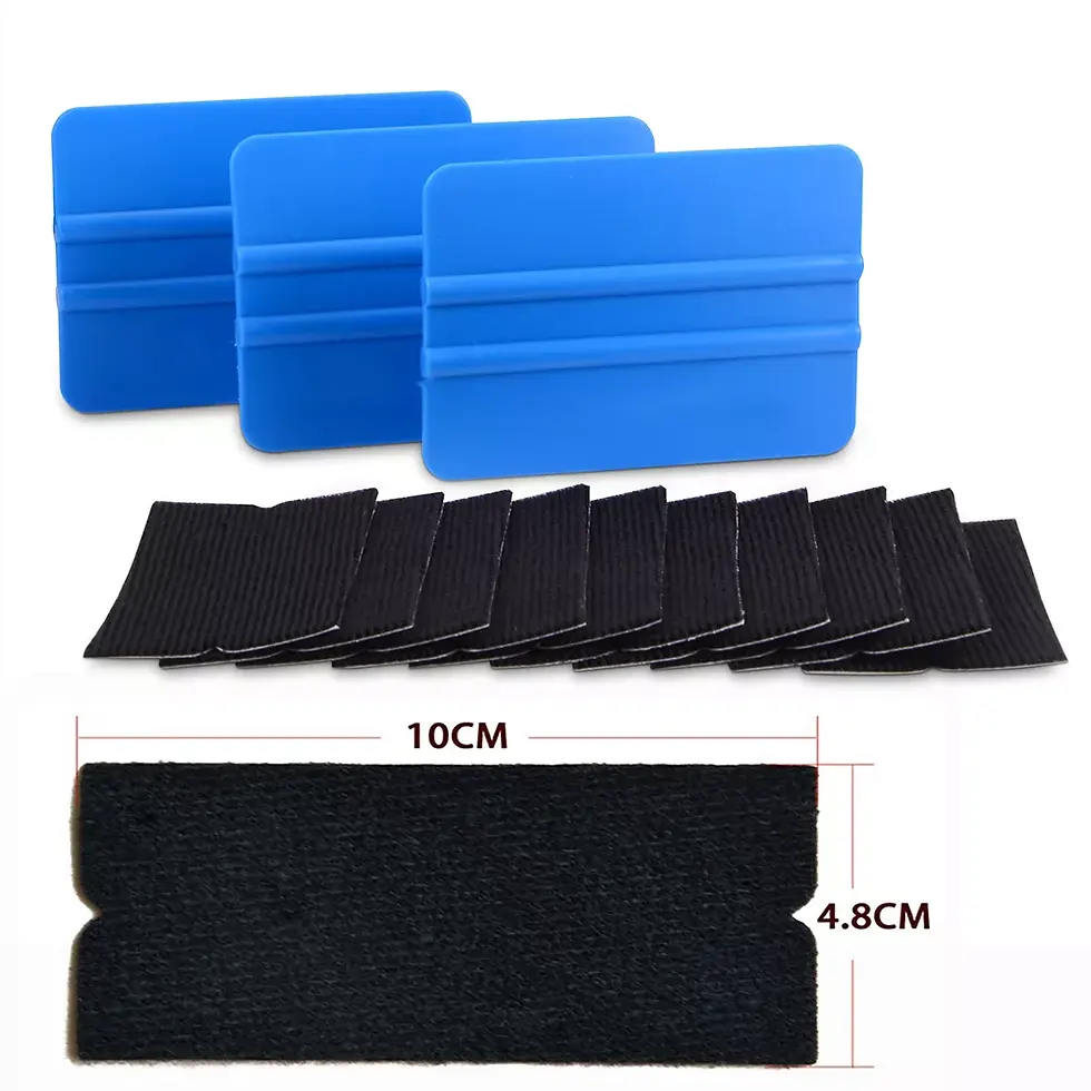 Thumbnail: FOSHIO 10pcs Carbon Fiber Squeegee Felt Fabric Cloth+3pcs Vinyl Car Wrap