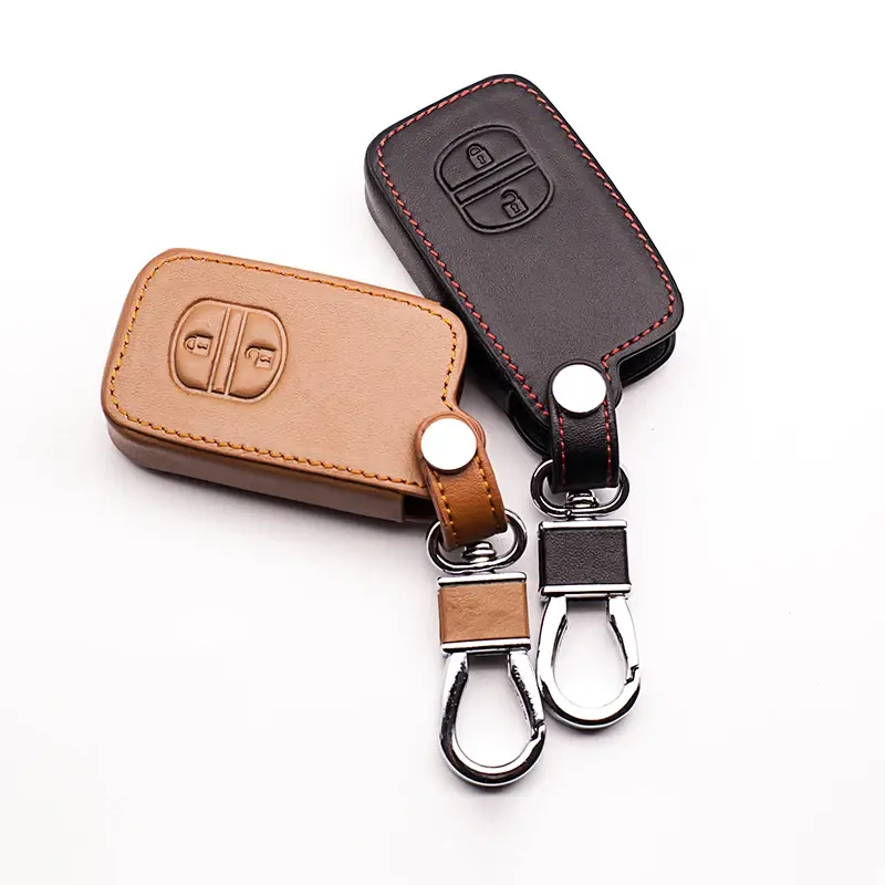 Thumbnail: Fob Key Leather Car Key Holder Case Cover for TOYOTA Camry Highlander Crown