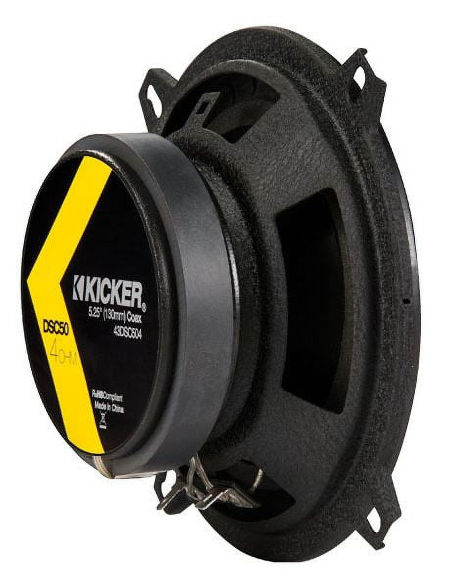 Thumbnail: 43DSC504 KICKER DS 5.25 200W 2-Way 4-Ohm Car Audio Coaxial Speakers, Pair