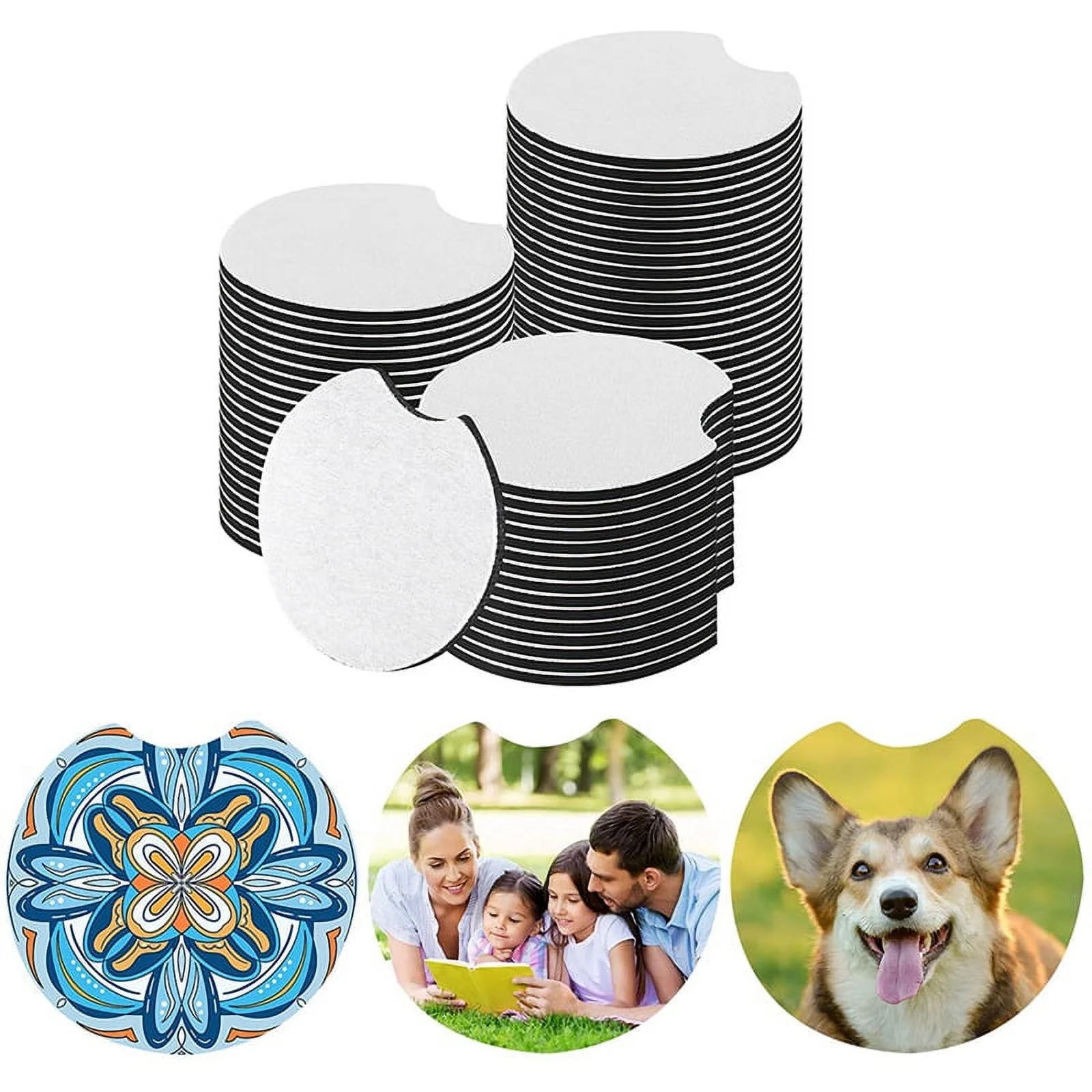 Sublimation Blanks Sublimation Car Cup Coasters Blanks Mat for DIY Car Cup Coast