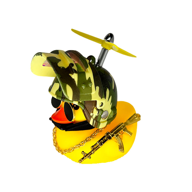 Thumbnail: Car Duck with Helmet Broken Wind Pendant Bicyle Yellow Duck Car Ornaments Kids T