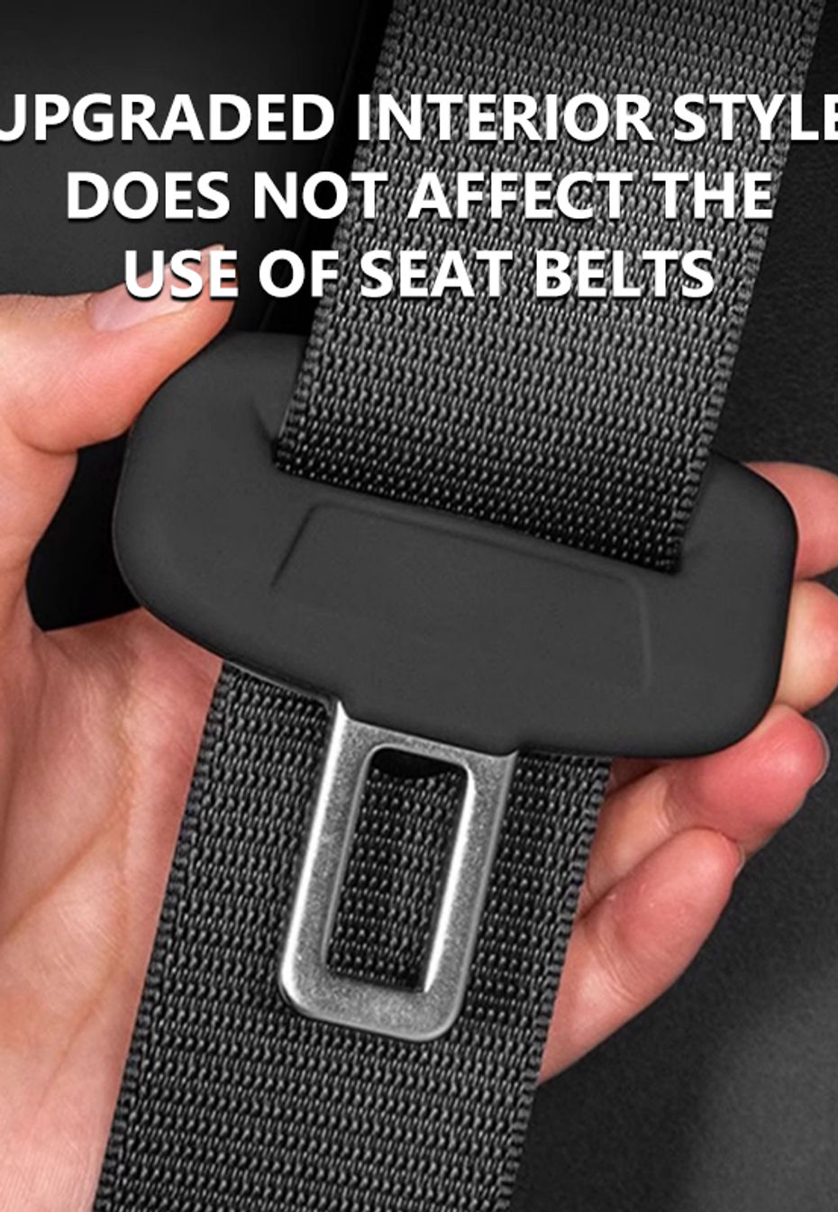 Thumbnail: 2Pcs Seat Belt Buckle Protector Full-Wrapped Rubber Seat Belt Protection Cover B
