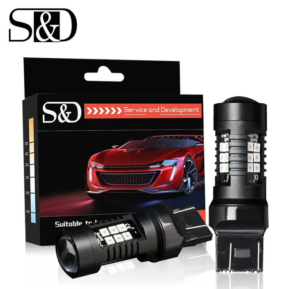 2pcs 1200Lm T20 W21W LED W21/5w LED WY21W 7440 7443 LED Bulb T25 3157 3156