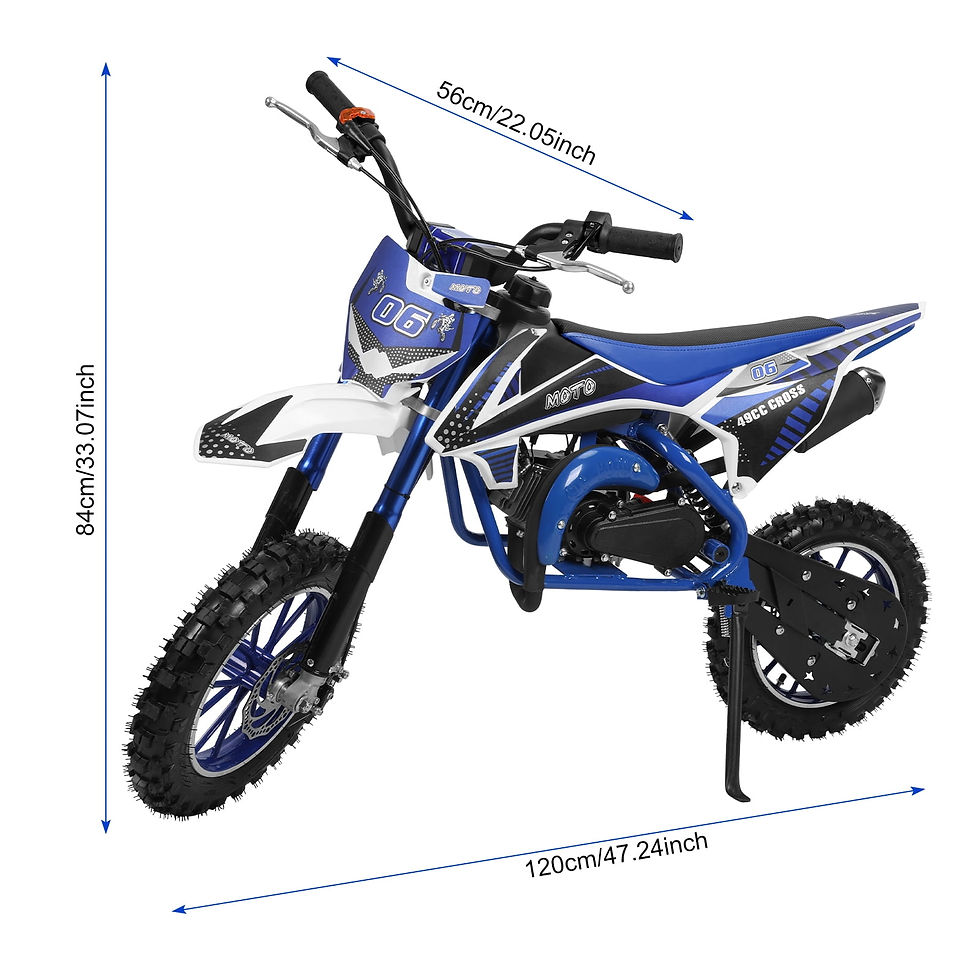 Thumbnail: AQQW 49cc  Kids Dirt Bike，2-Stroke Gas Power Motocross, Off Road Mini Motor..