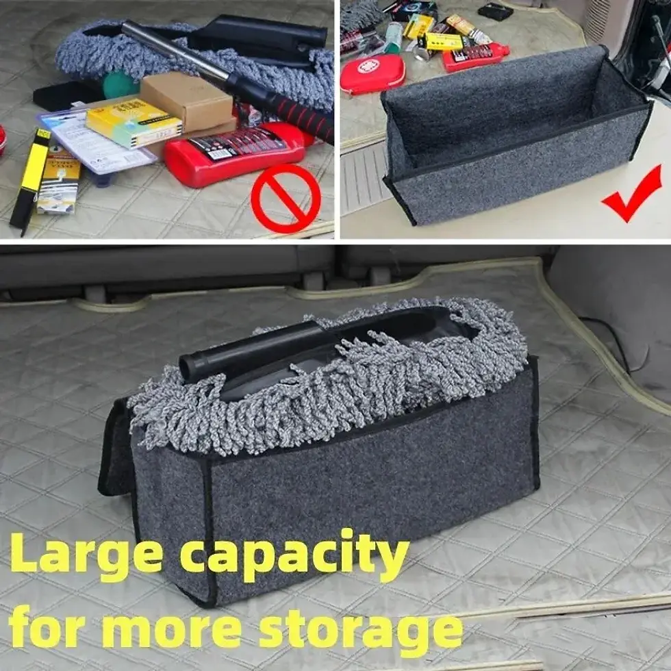 Thumbnail: Large Anti-Slip Boot Storage Organizer Soft Felt Car Trunk Organizer with Compar