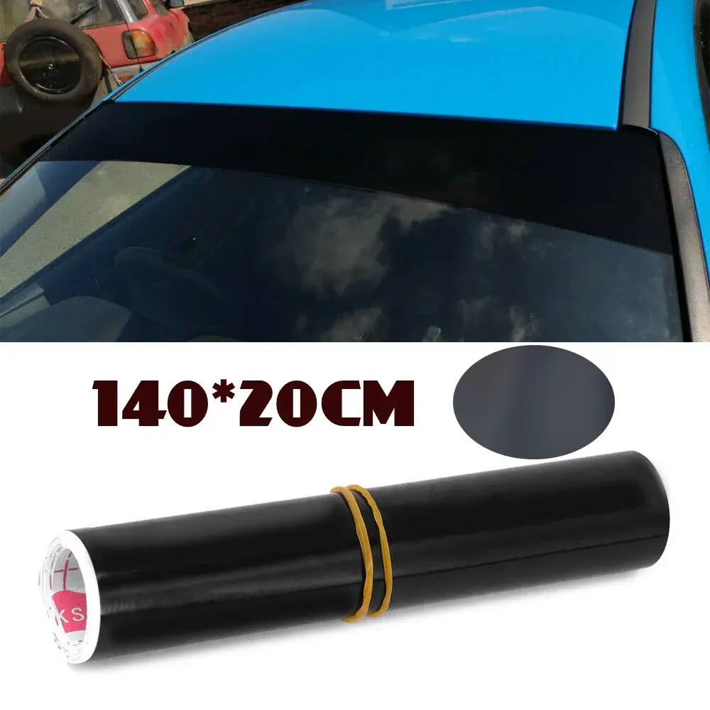 Car Gloss Black Sun Strip 140X20CM Universal Car Van Windscreen Sunstrip Car Sti