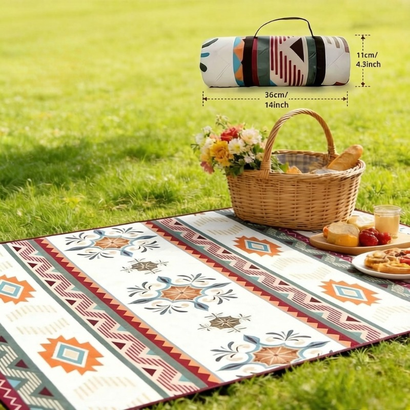 Outdoor Camping Picnic Blanket, Portable Waterproof Beach Mat for Travel Hiking