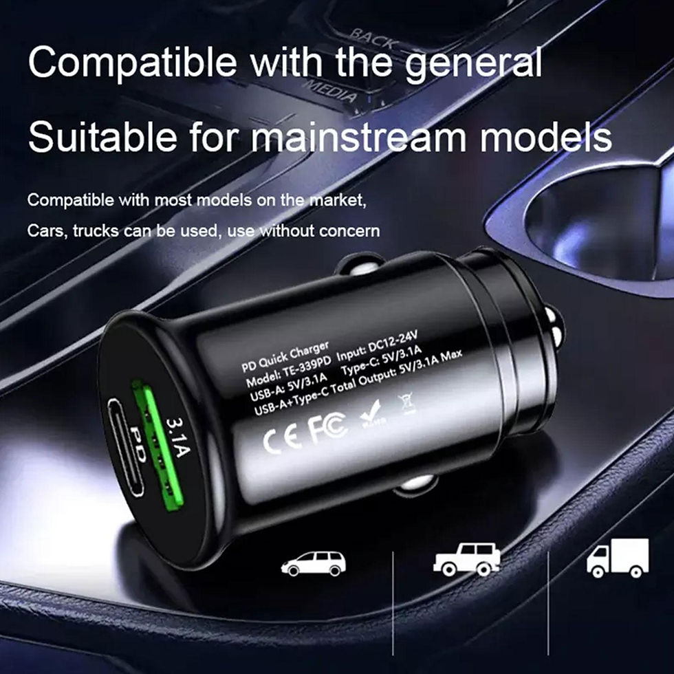 Thumbnail: Mini Car Charger Lighter Fast Charging For IPhone QC3.0 Mini PD USB Type C Car P