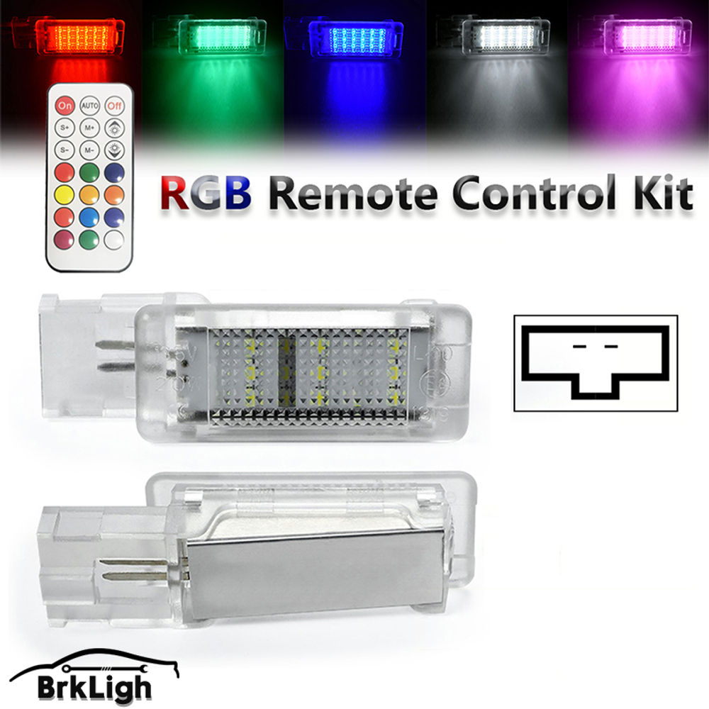 2x Footwell Lights LED SMD White Red Blue RGB Multi Color For VW AUDI SKODA Seat