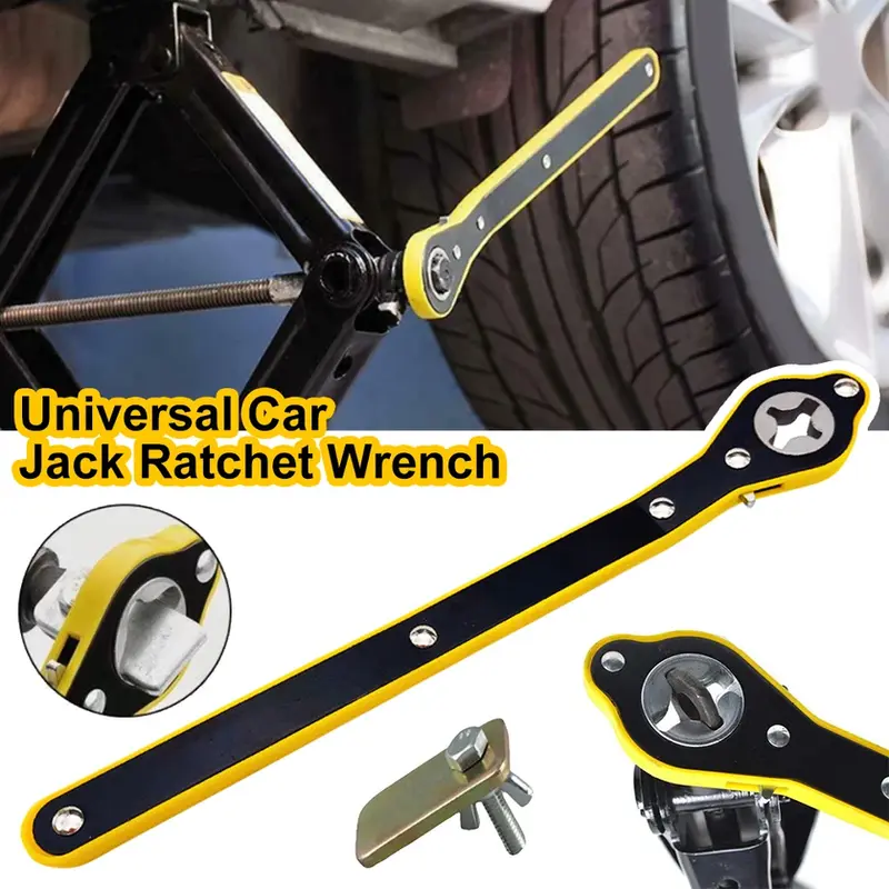Car Labor-saving Jack Ratchet Wrench Scissor Jack Garage Tire Wheel Lug Wrench H