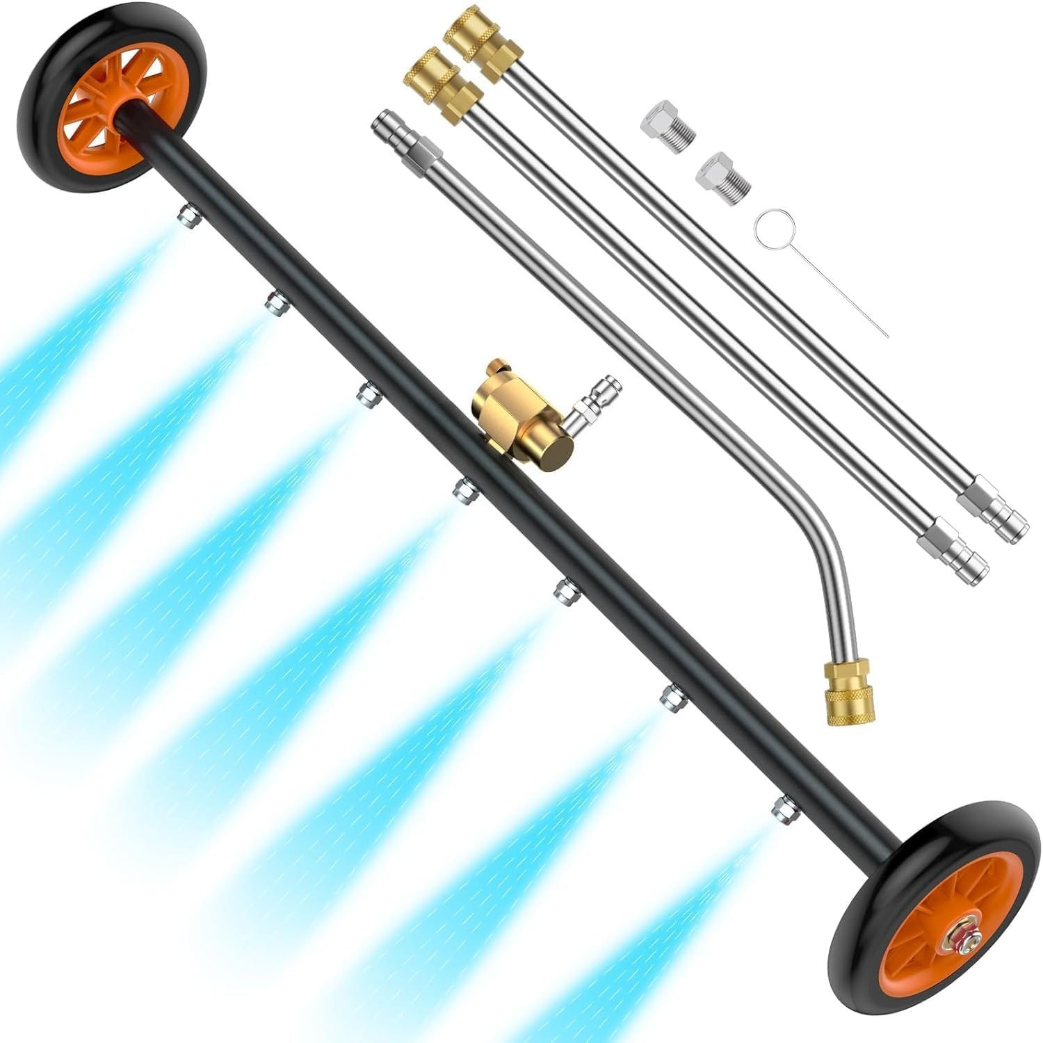 2-in-1 Undercarriage Pressure Washer Attachment,24 Inch Pressure Washer Water Br
