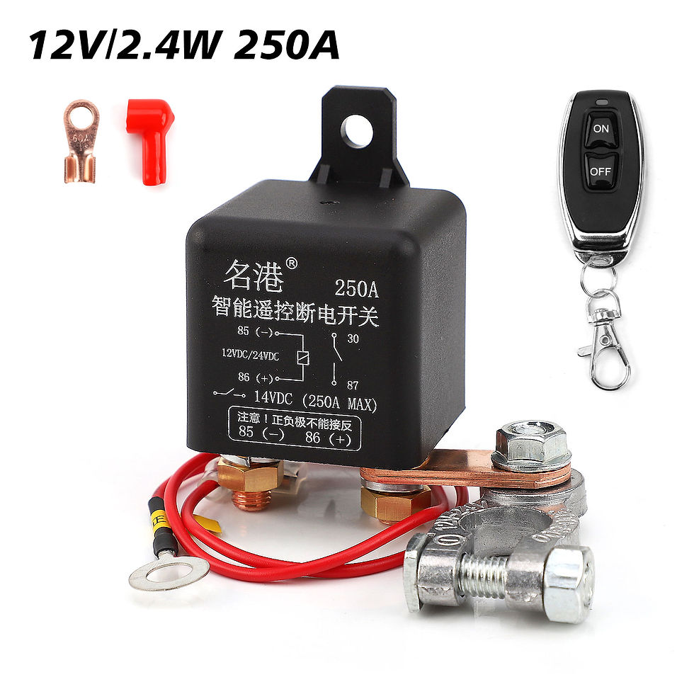 Thumbnail: 12/24V Battery Switch Relay 120A 200A 250A Remote Control Battery Disconnect Cut