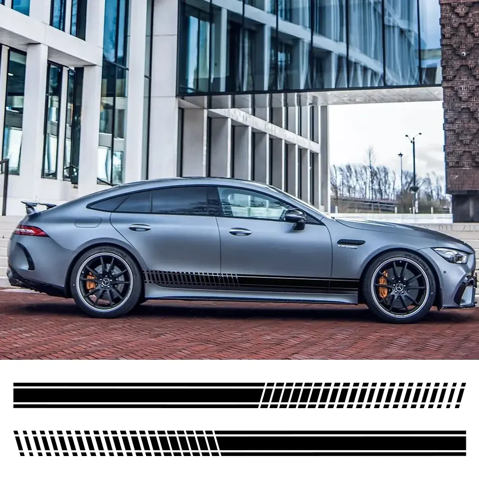 Thumbnail: 2PCS Universal Car Body Long Stripe Sticker Auto Accessories For Suzuki Volvo Te