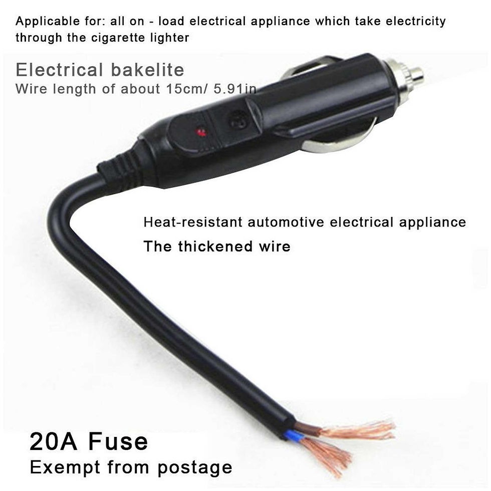 Thumbnail: 12V 24V Auto 20A Male Car Cigarette Lighter LED Socket Plug Connector Adapter Ca