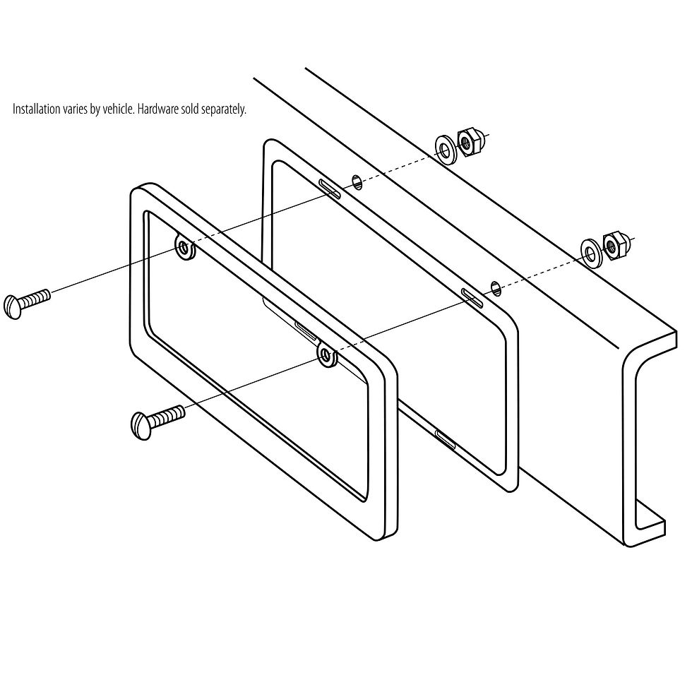 Thumbnail: Auto Drive Universal Metal Sport Grill License Plate Frame, Black