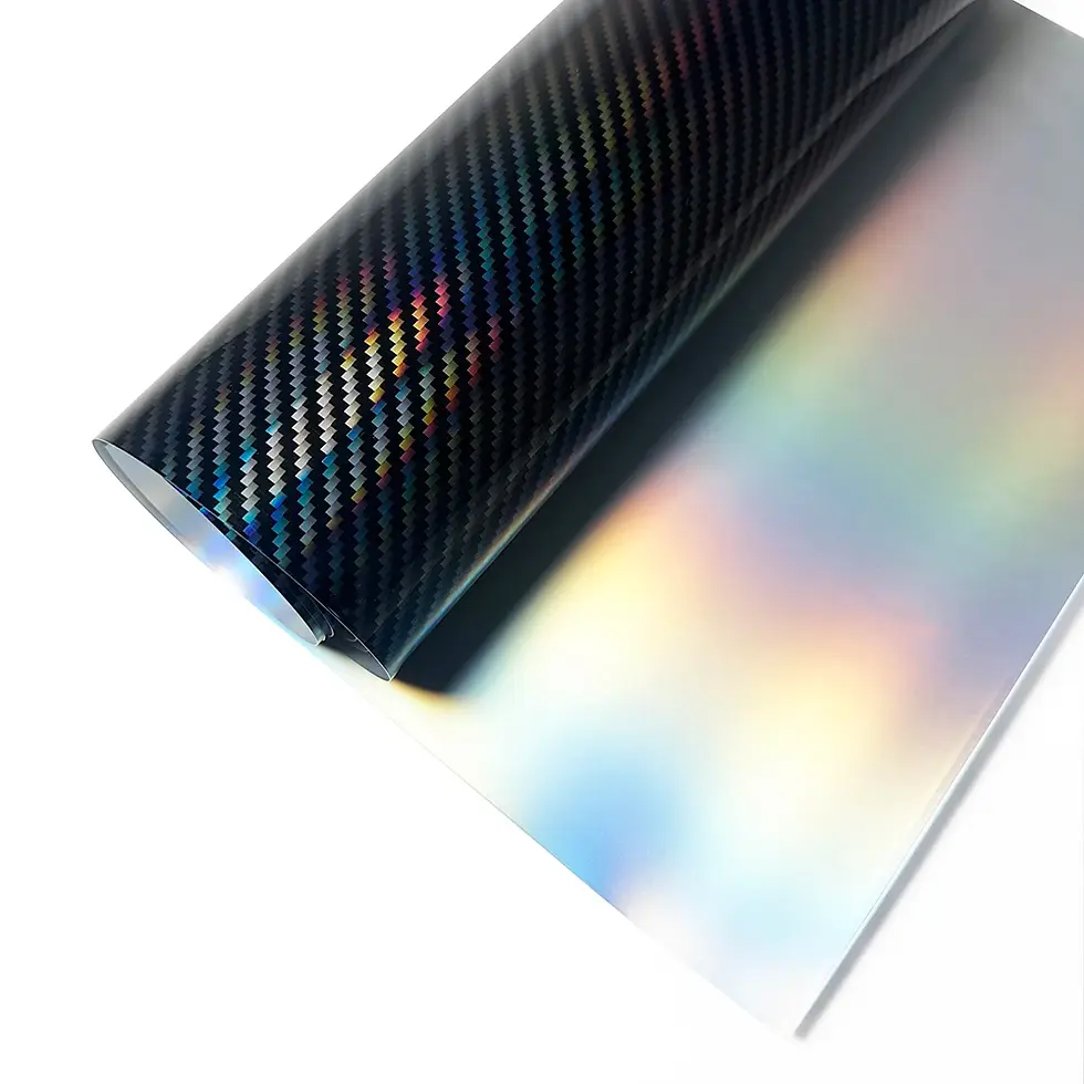 Thumbnail: High Gloss Laser Black Carbon Fiber Vinyl Film Motorcycle Body Stickers Rainbow