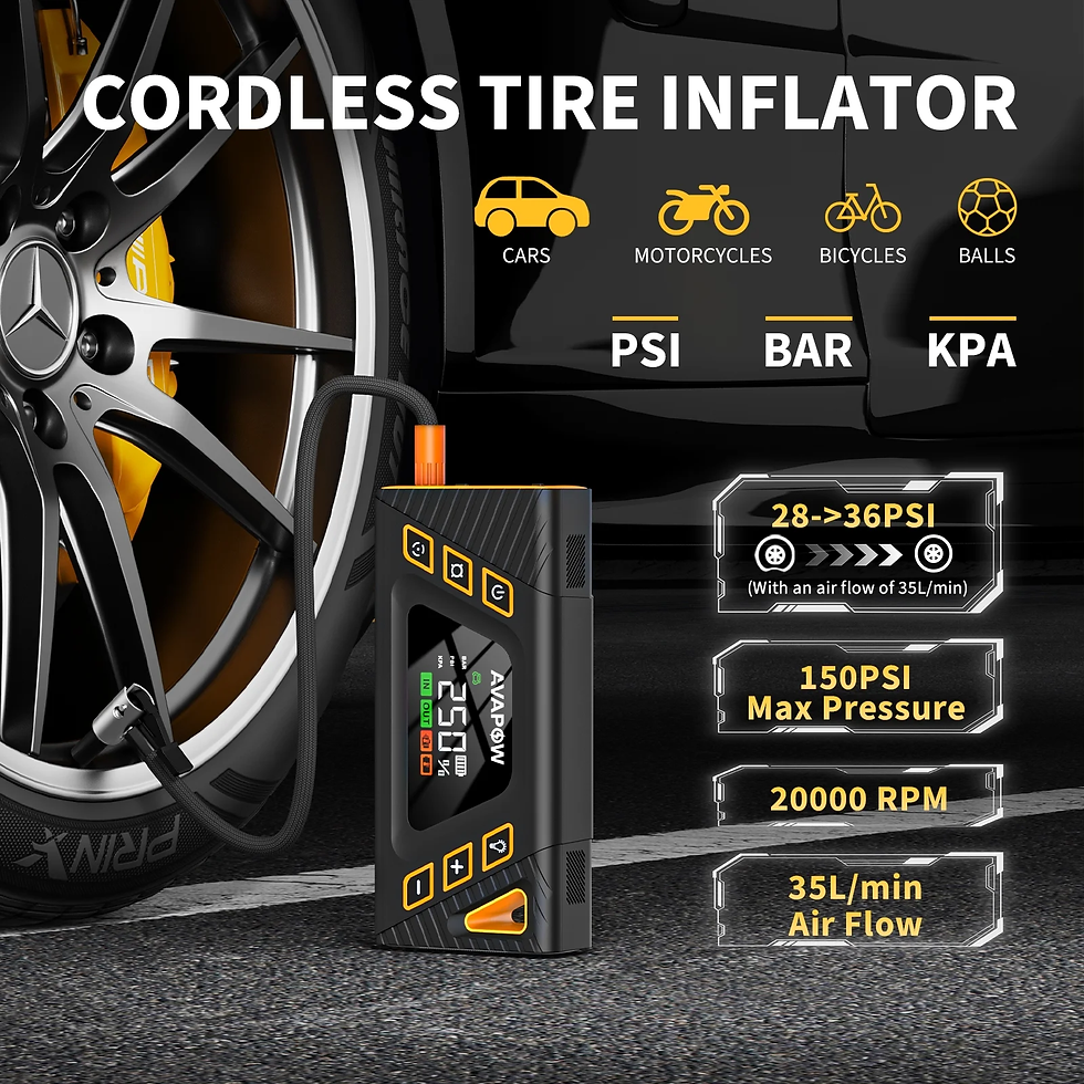 Thumbnail: M-6000A Jump Starter & 150PSI Air Compressor w/LCD & Lights for Gas/10L Diesel