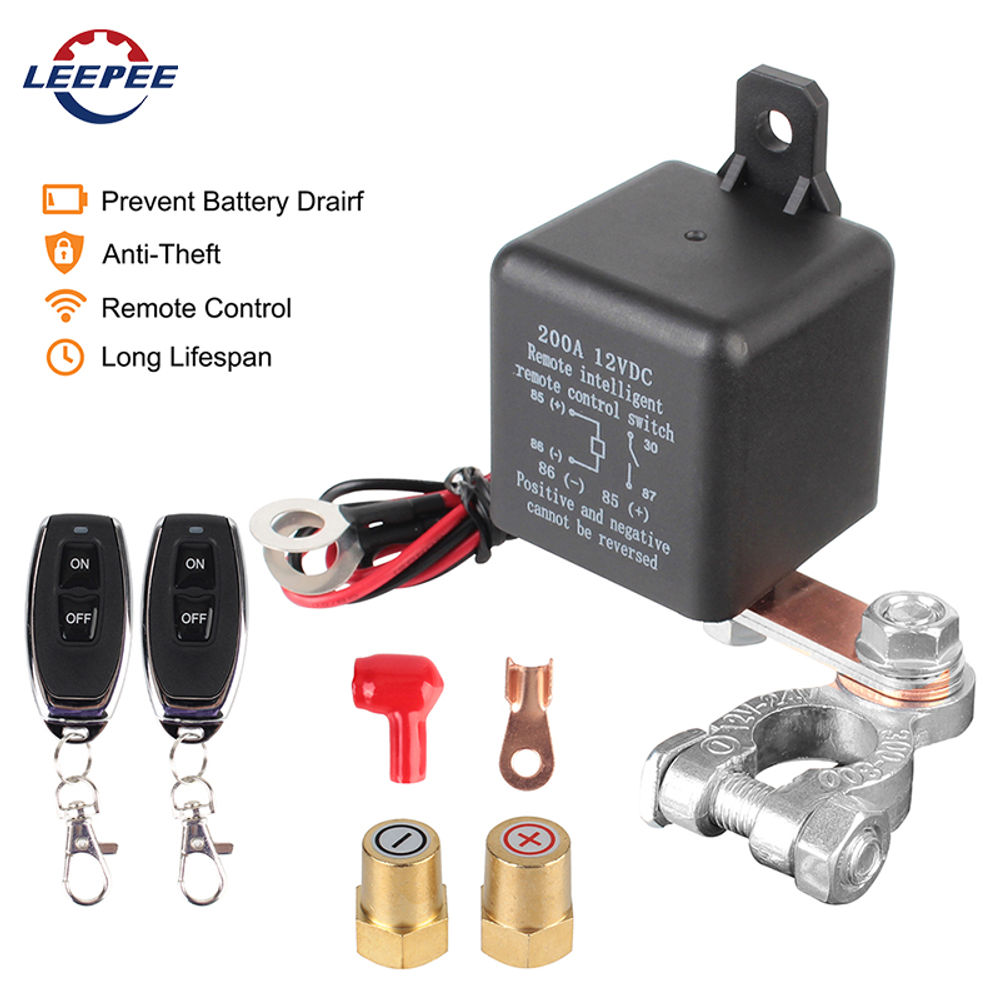 Remote Battery Disconnect Switch 12V 200A Anti-Theft Remote Control Kill Switch