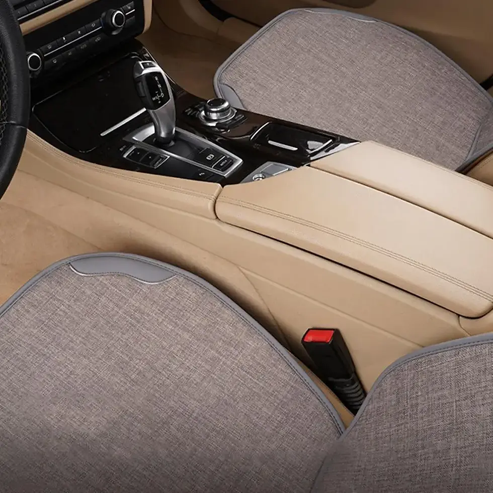 Thumbnail: Car Seat Cover Front Breathable Flax Car Seat Protector Cushion Universal Chair