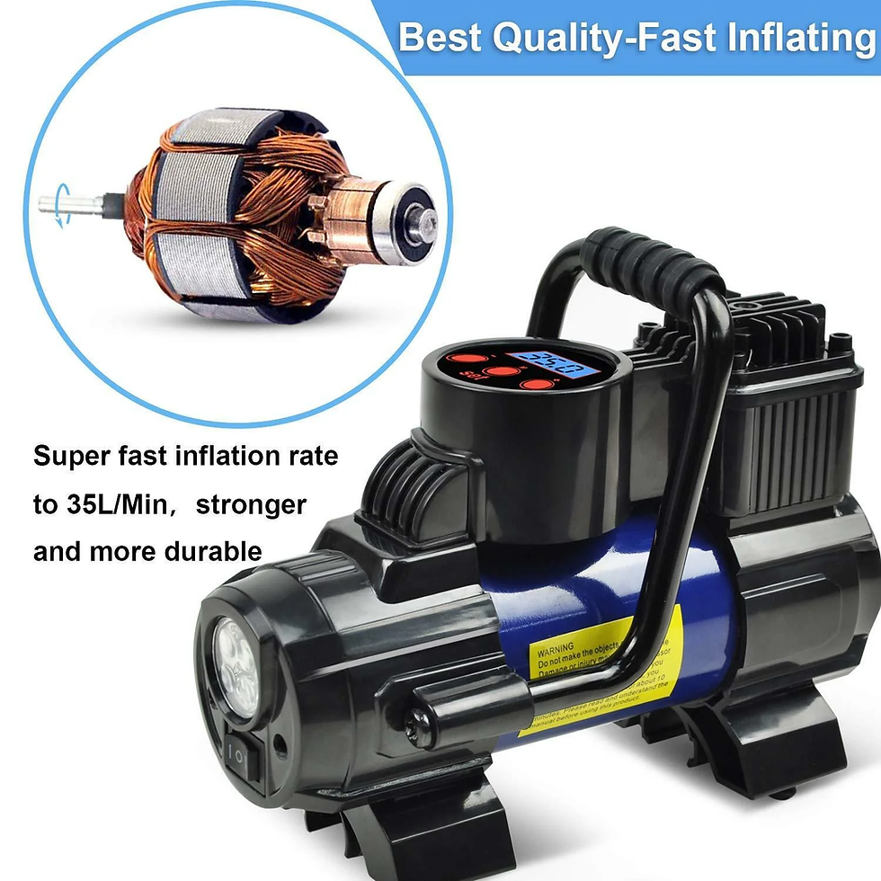Thumbnail: 5 Heavy Duty Portable 12V 1 Car Tire Inflator Pump Air Compressor 120W 150 PSI B