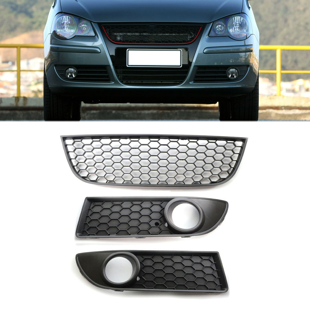 Car Fog Light Lamp Cover Bumper Grille Front Lower Bumper Center Grill For VW Po