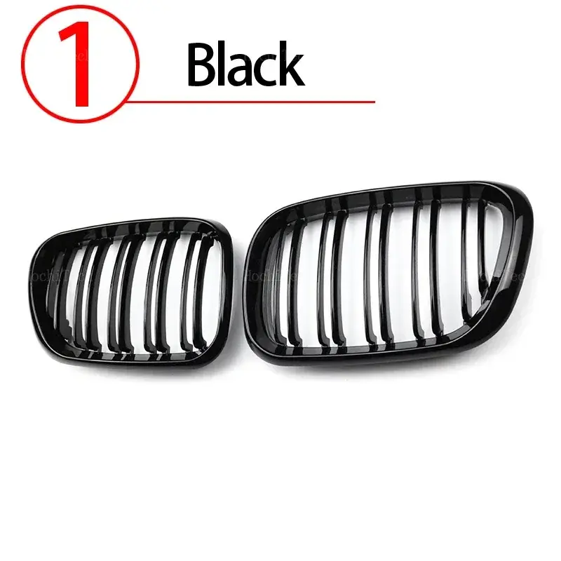 Thumbnail: Car Gloss Black Kidney Grill Dual Slats Racing Grill Replacement For BMW X5 E53