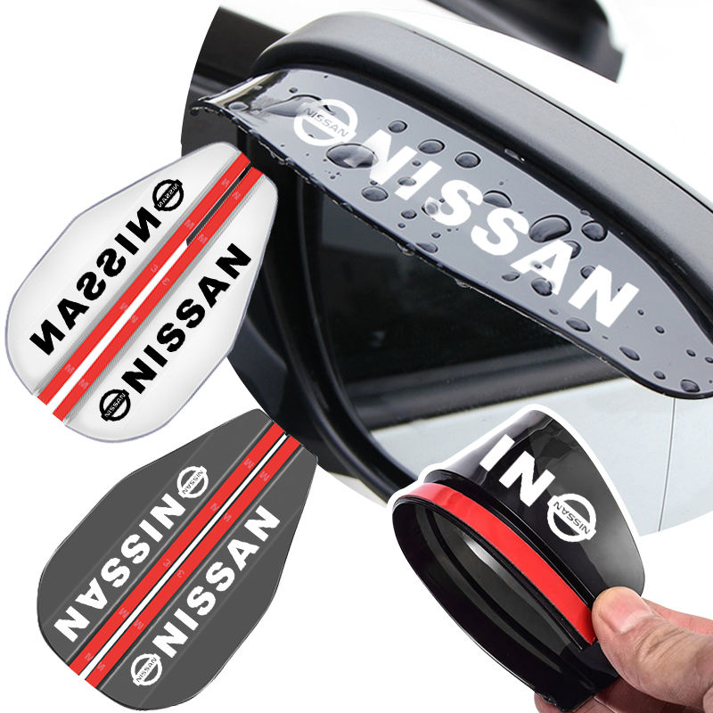 2Pcs Car Rear View Side Mirror Rain Board Eyebrow Guard Sun Visor For Nissan Nis