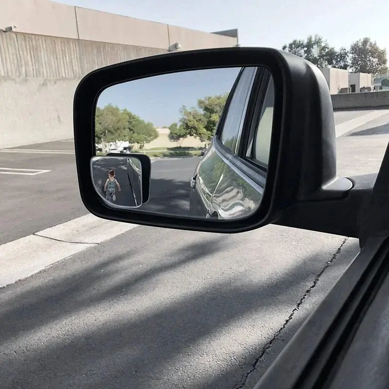 Thumbnail: 2pcs Car Blind Spot Mirror 360 Degree Rotating Frameless Auxiliary Rearview Mirr