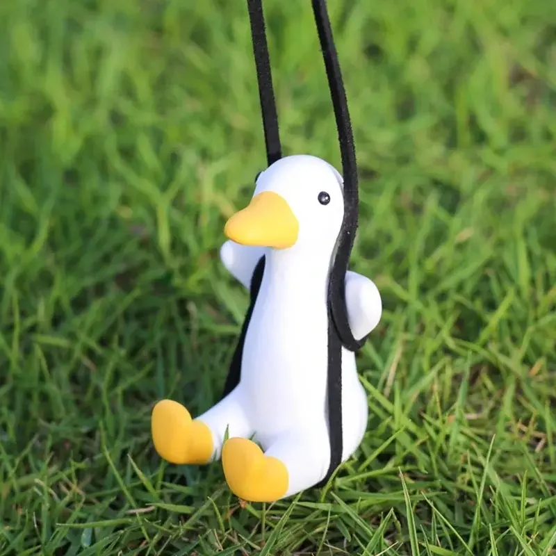 Thumbnail: Car Swinging Duck Toy Ornament Plaster Car Funny Cute Hanging Accessories Auto H