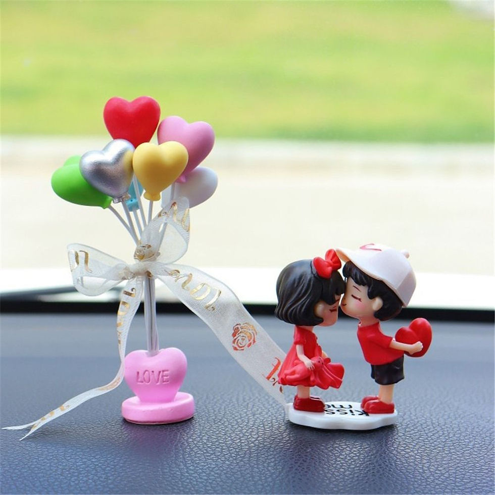 Thumbnail: Cute Cartoon Couples Car Decoration Accessories Action Figure Figurines Balloon