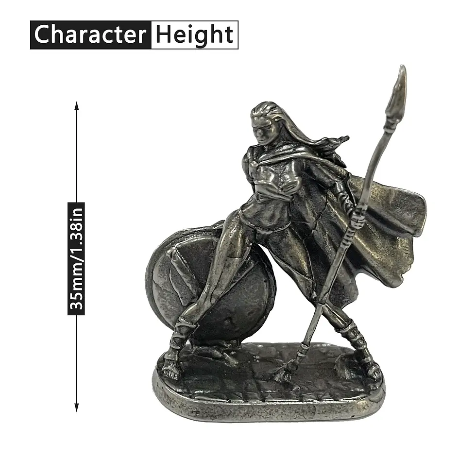 Thumbnail: 1pcs Ancient White Brass Spartan Rome Soliders Figurines Miniatures Vintage Meta