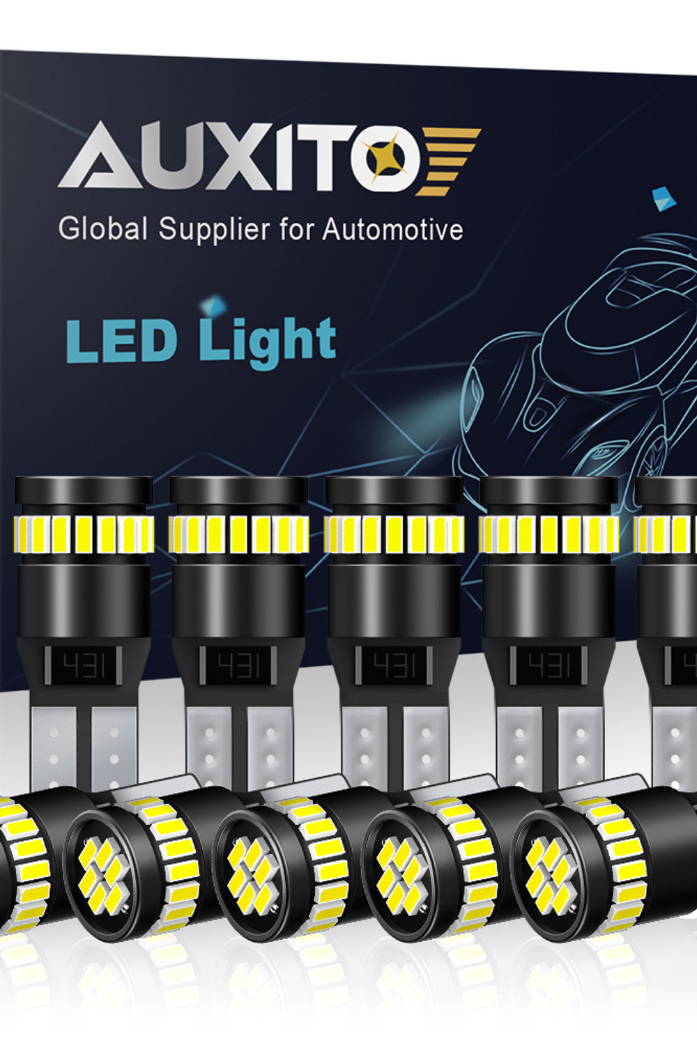 AUXITO 10Pcs W5W LED T10 LED Canbus Light Bulbs Car Parking Position Clearance L