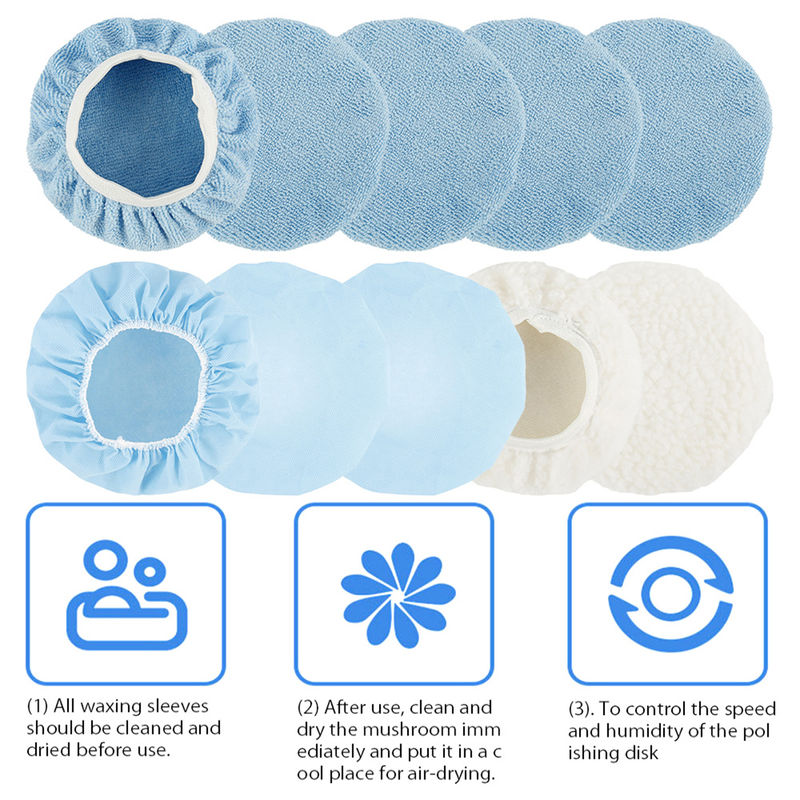 Thumbnail: 20/10Pcs Car Polishing Pad Bonnet 9 10 Inch Microfiber Auto Bonnet Polisher Soft