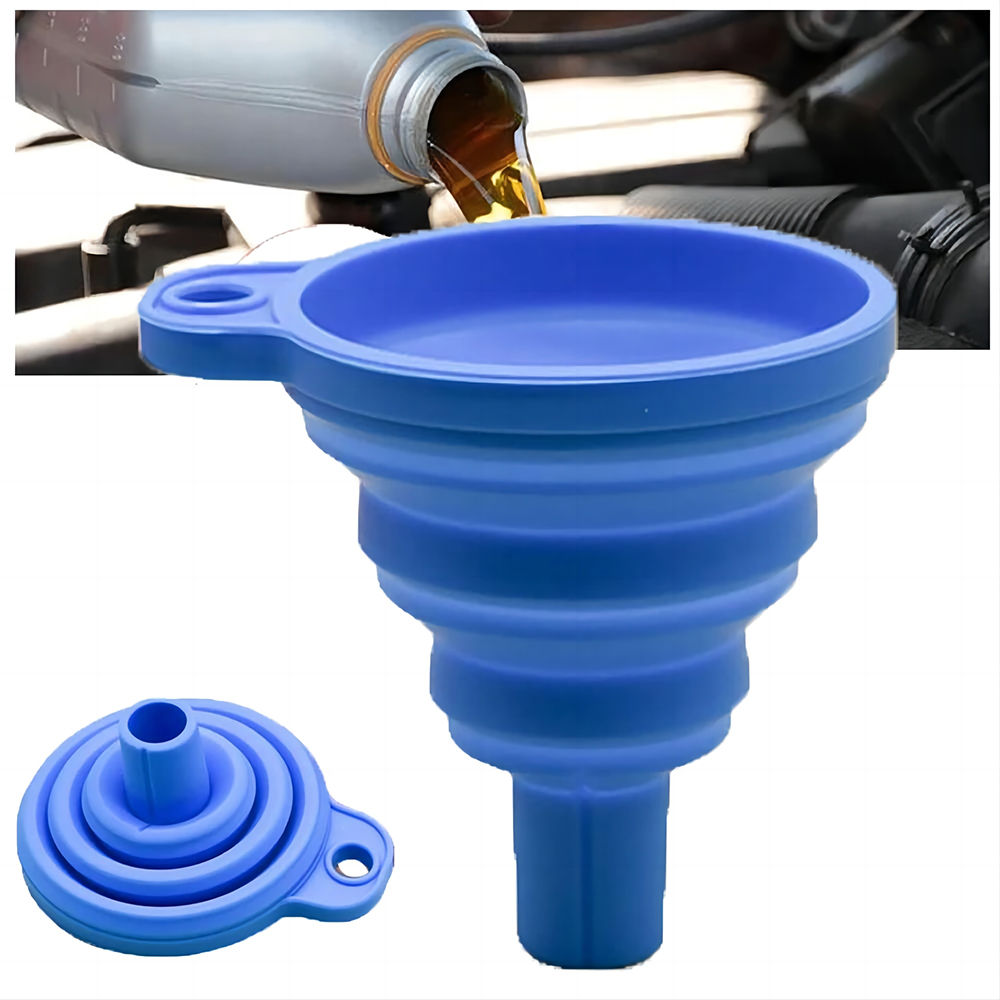 Car Engine Funnel Universal Silicone Liquid Funnel Washer Fluid Change Foldable
