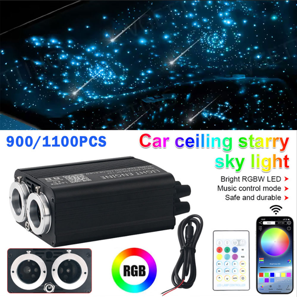 16W Car Starry Sky Light Car Home Decor RGBW Stream Light Fiber Optic Interior A