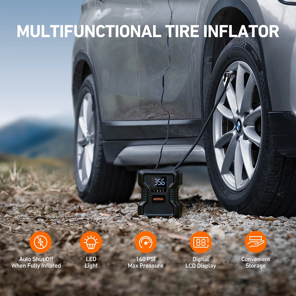 Thumbnail: 150 PSI Tire Inflator, Car Tire Air Pump 12V DC,  Portable Air Compressor for Ti