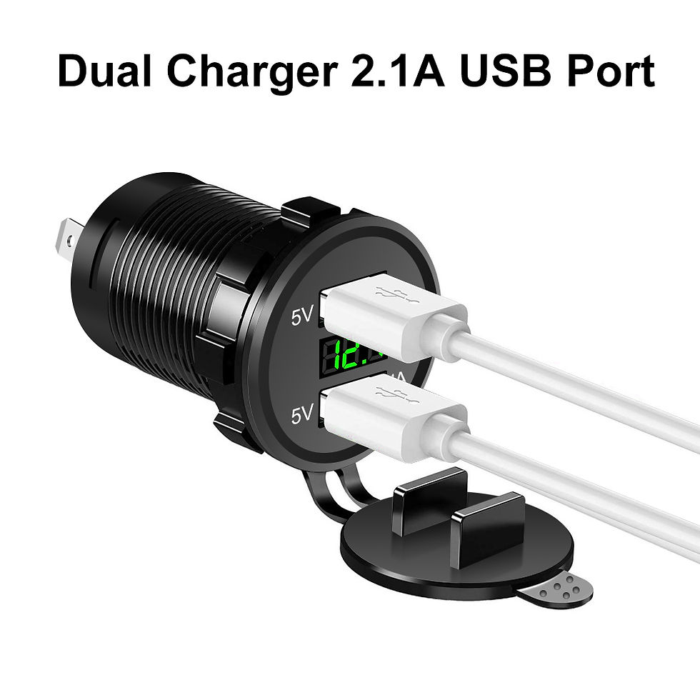 Thumbnail: 3.1A 12-24v Auto Motorcycle Cigarette Lighter Dual USB Ports Car Charger Socket