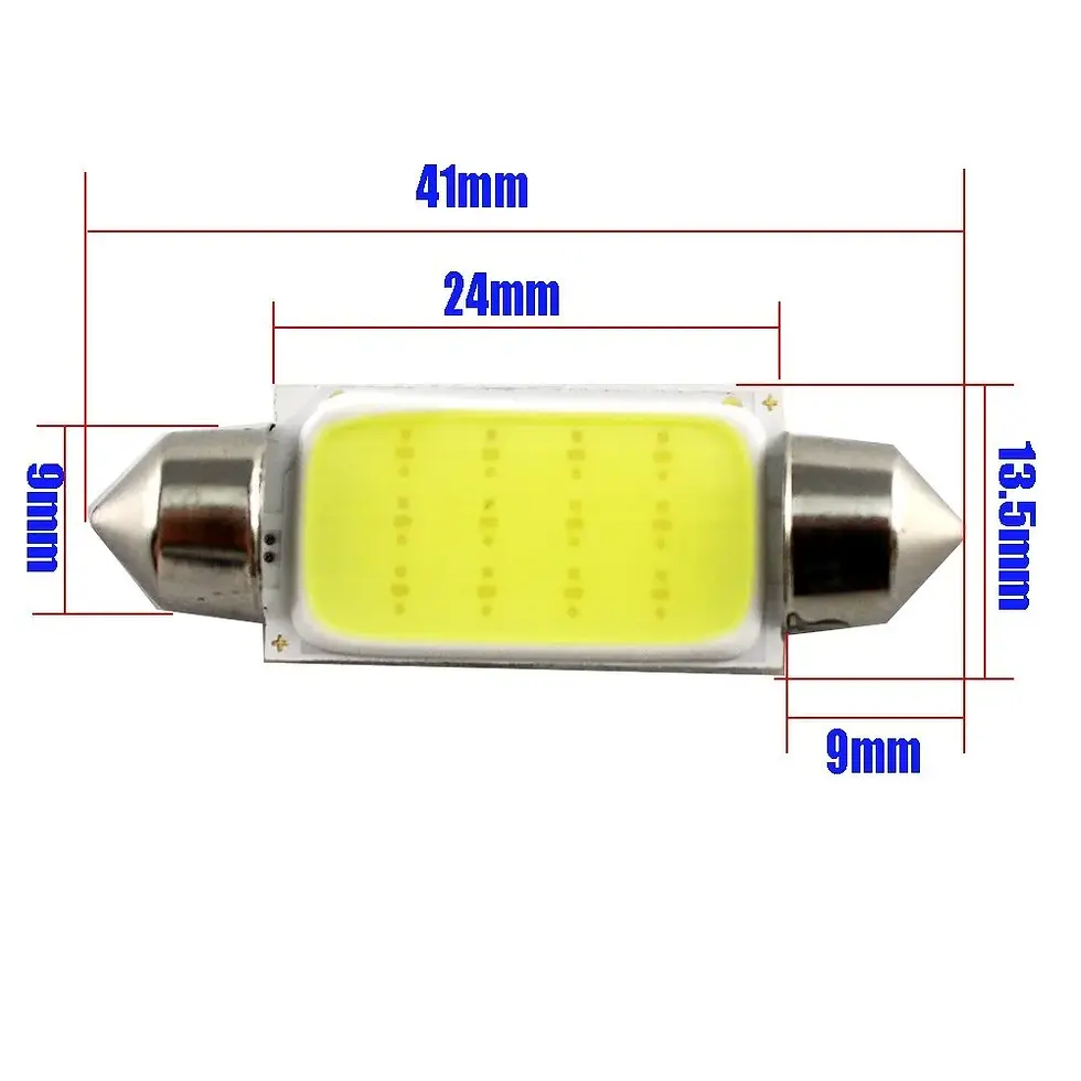 Thumbnail: 10pcs/Lot Dome Light 31mm 36mm 39mm 41mm Car COB 1.5W DC12V Interior Car