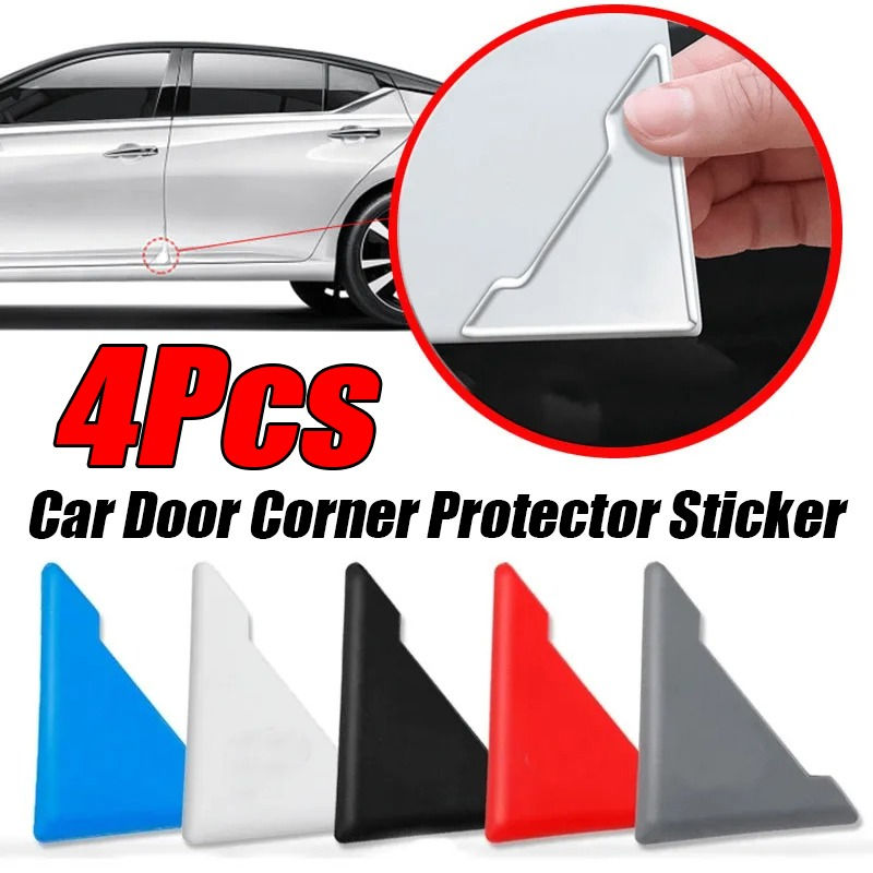 4Pcs Car Door Corner Protective Cover Door Scratch Protector Silicone Anti-colli