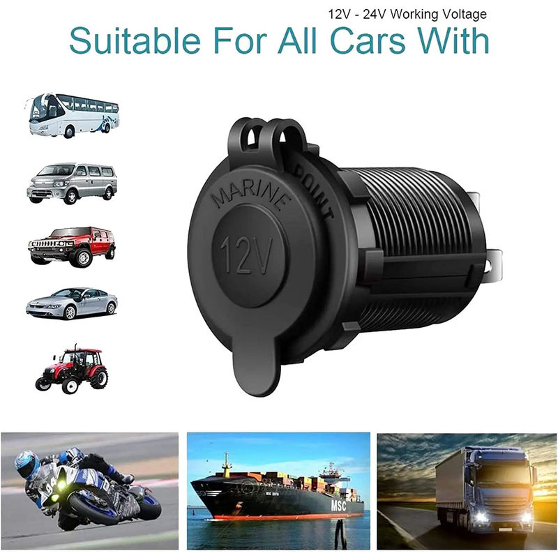 Thumbnail: USB 4.2A Fast Charging Socket 12V to 5V 12-24V Charger Motorcycle Dual Connector