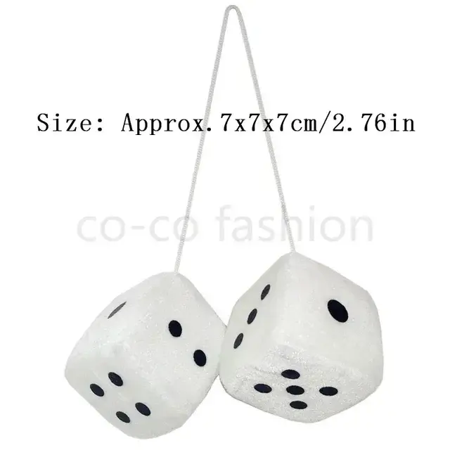 Thumbnail: Car Plush Dice Pendant New Year Dice Velvet Dice Model Auto Rear View Mirror Pen