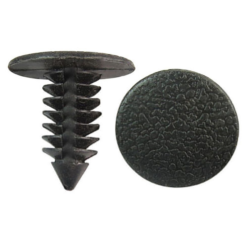 Thumbnail: 50Pcs Universal Car Fender Bumper Rivet Clip Fastener 9mm Black Plastic Door Fen